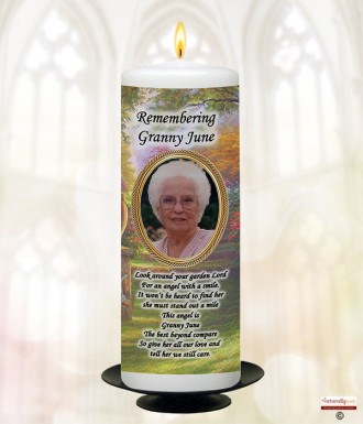 Beach and Photo Memorial Candle (white/ivory)