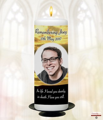 Sunset and Photo Memorial Candle (white/ivory)