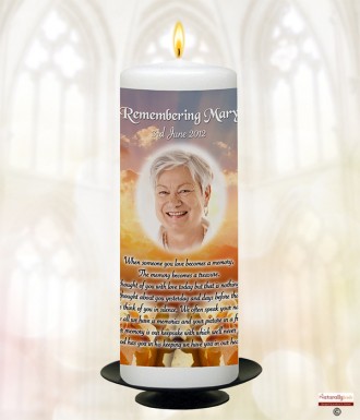 Rose Treasure and Photo Memorial Candle (white/ivory)