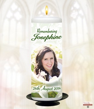 Meadow and Photo Memorial Candle (white/ivory)
