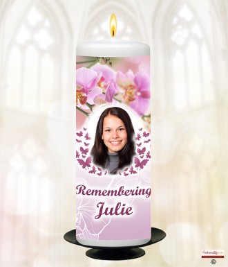 Meadow and Photo Memorial Candle (white/ivory)