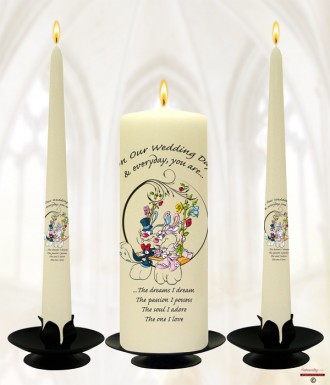 Bunny Swing Wedding Candles (Ivory)