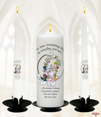Bunny Swing Wedding Candles (White)