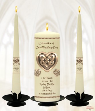 Celtic Heart Wedding Candles (Ivory)