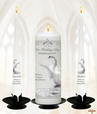 The Swan Wedding Candles (White)