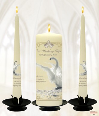 The Swan Wedding Candles (Ivory)