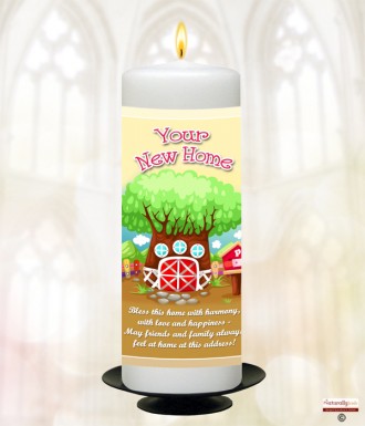 Tree House New Home Personalised Candle