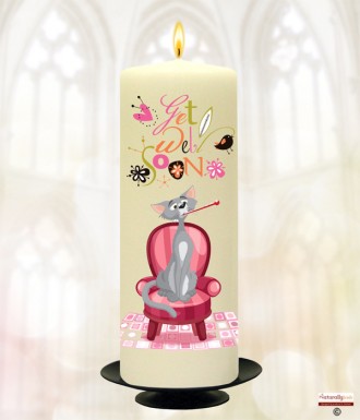 Lucky Cat Get Well Soon Personalised Candle