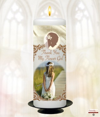Thank You Flower Girl Candle (White)
