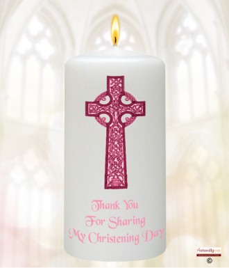 Holy Cross Pink Christening Favour (White)