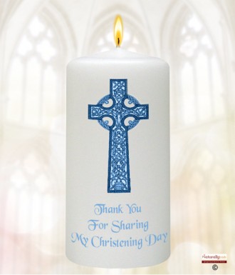 Holy Cross Blue Christening Favour (White)