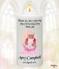 Pink Ribbon Photo Christening Favour (White)