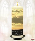 Cloud Sunset and Photo Memorial Candle (white/ivory)