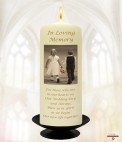 White Flowers Gold Wedding Remembrance Candle