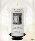 White Flowers Gold Wedding Remembrance Candle