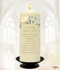 White Flowers Gold Wedding Remembrance Candle