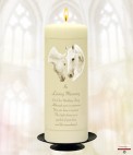 White Flowers Gold Wedding Remembrance Candle