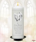 White Flowers Gold Wedding Remembrance Candle