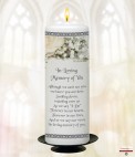 White Flowers Gold Wedding Remembrance Candle