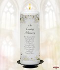 White Flowers Gold Wedding Remembrance Candle