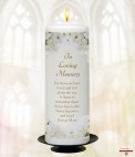 White Flowers Gold Wedding Remembrance Candle