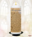 Gold Cross Memorial Candle (white/ivory)