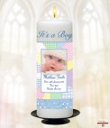 Teddy & Toy Shelf Girl Photo Candle (White)