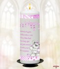 Teddy & Toy Shelf Girl Photo Candle (White)