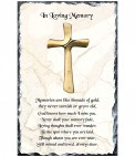Gold Cross Memorial Candle (white/ivory)