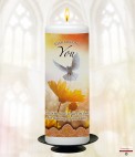 Cloud Sunset and Photo Memorial Candle (white/ivory)