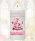 Pink Ribbon Photo Christening Favour (White)