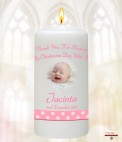 Pink Ribbon Photo Christening Favour (White)