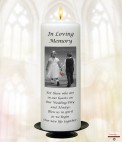 White Flowers Gold Wedding Remembrance Candle