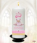 Teddy & Toy Shelf Girl Photo Candle (White)