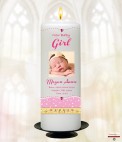 Teddy & Toy Shelf Girl Photo Candle (White)