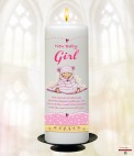 Teddy & Toy Shelf Girl Photo Candle (White)