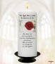 Red Roses & Silver Rings Wedding Candles (White) - Click to Zoom