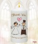 Happy Ever After Gold Wedding Candles (White) - Click to Zoom