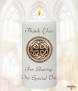 Celtic Sheild Gold Wedding Candles (White) - Click to Zoom