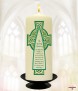 Celtic Cross Green Wedding Candles (Ivory) - Click to Zoom