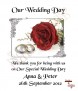 Red Roses & Silver Rings Wedding Candles (White) - Click to Zoom