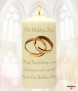 Memories Collage Gold Rings Wedding Candles (Ivory) - Click to Zoom