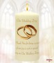 Memories Collage Gold Rings Wedding Candles (Ivory) - Click to Zoom