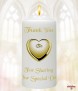 Heart & Rings Silver Wedding Candles (White) - Click to Zoom