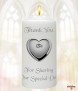 Heart & Rings Silver Wedding Candles (White) - Click to Zoom