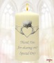 Claddagh Heart Silver Wedding Candles (Ivory) - Click to Zoom