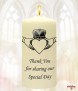 Claddagh Heart Silver Wedding Candles (Ivory) - Click to Zoom