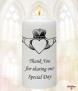 Claddagh Heart Silver Wedding Candles (Ivory) - Click to Zoom