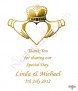 Claddagh Heart Gold Wedding Candles (White) - Click to Zoom