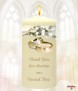 White Flowers & Rings Wedding Candles (Ivory) - Click to Zoom